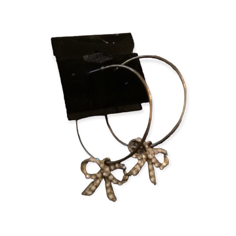 Vintage Hoops With Bow Earrings